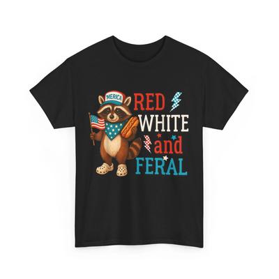 T-shirt Raton Laveur 4 Juillet, Chemise Rouge Blanc et Sauvage 4 Juillet
