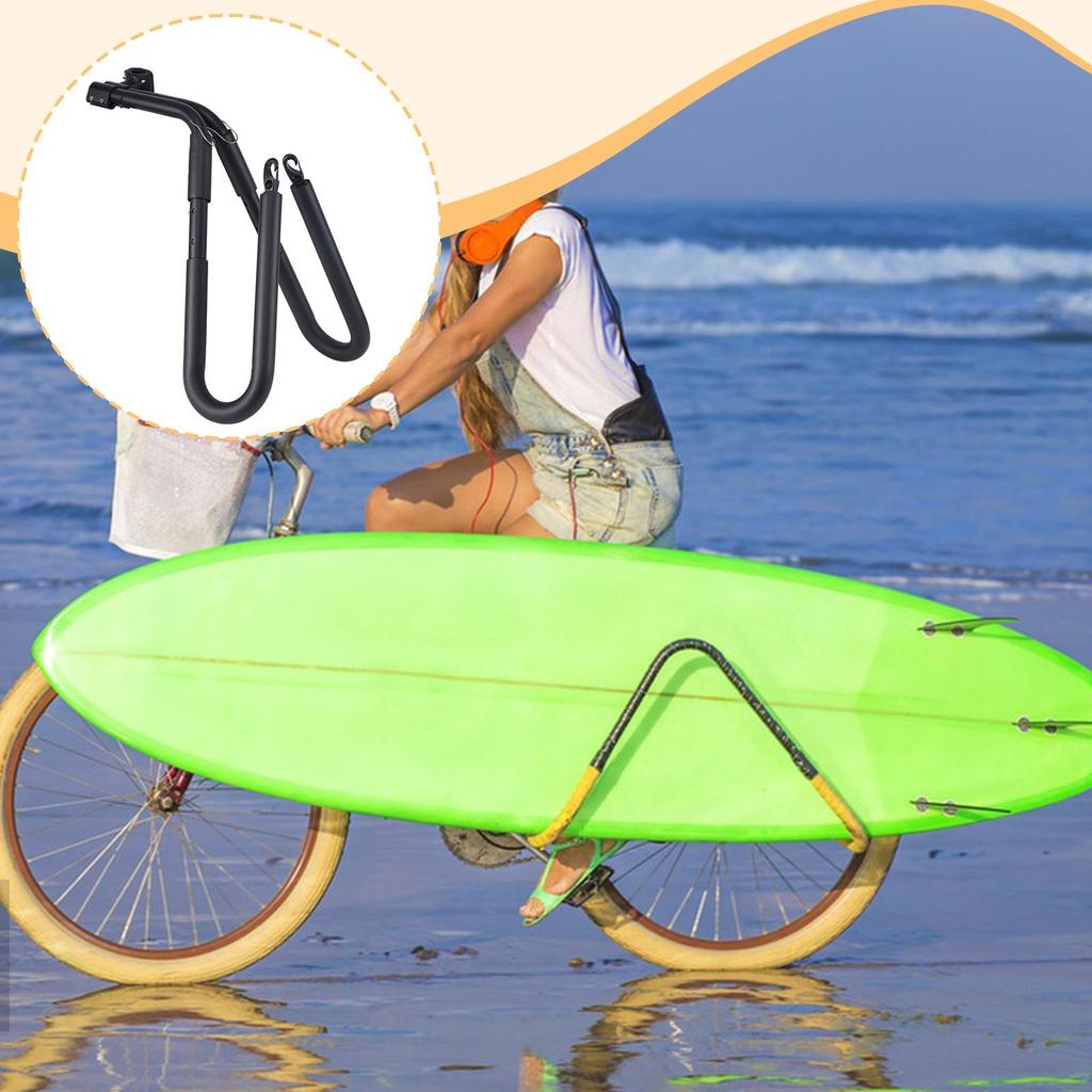 Outdoor Sports Bike Surfboard Rack Aluminum Black Rust Resistant Bracket for Surfing Beach Riders