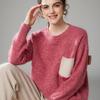Merchant's Choice: Women's Thick Cashmere Floral Sweater - Autumn/Winter, Round Neck, Slim Fit, Loose Knit