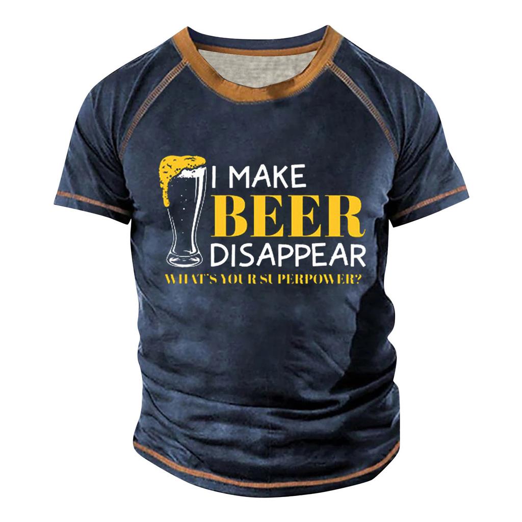 Pánské raglánové tričko s krátkým rukávem a kulatým výstřihem v retro stylu