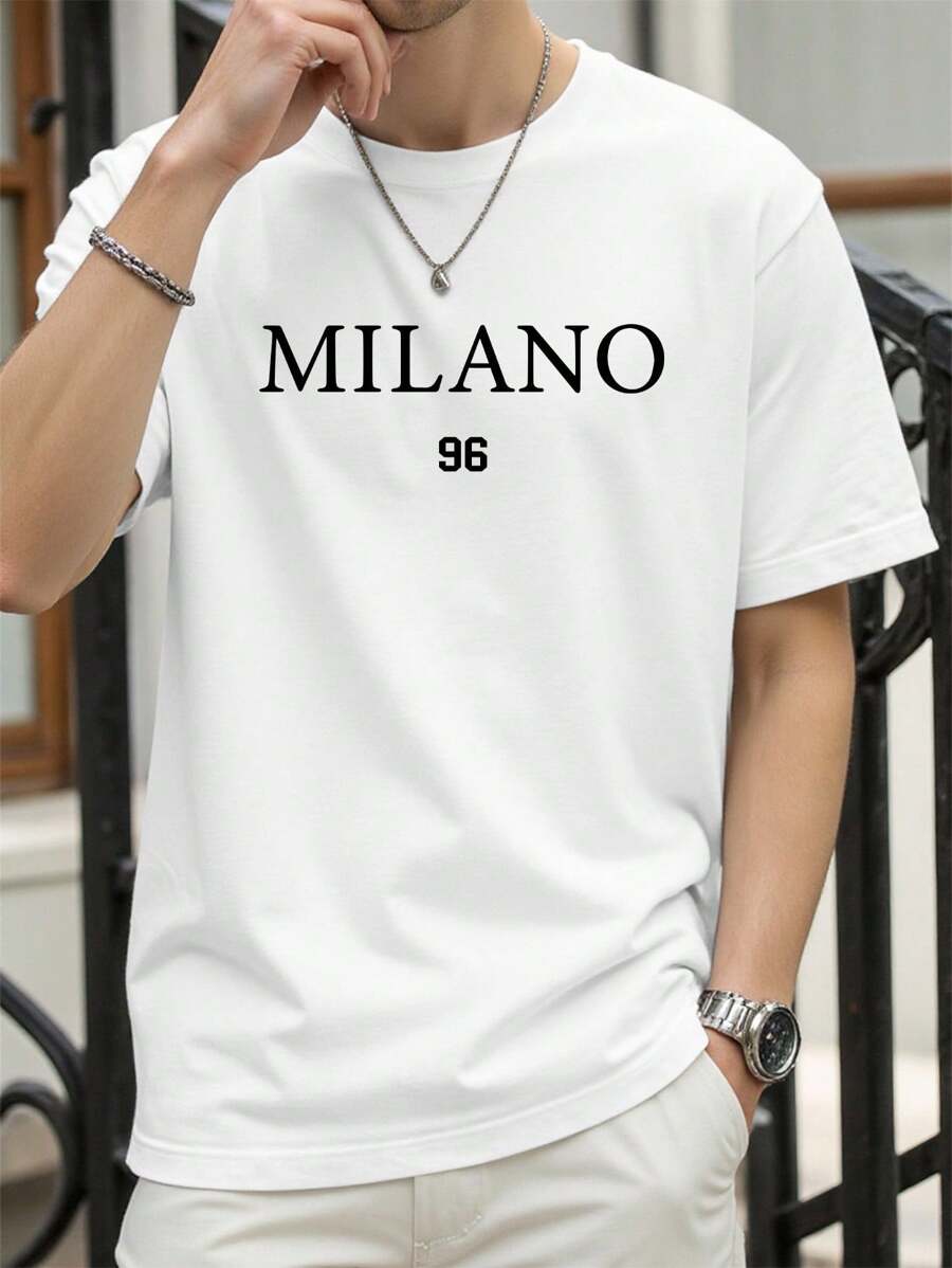 

Manfinity Homme Unisex Drop-Shoulder Letter Print T-Shirt S
