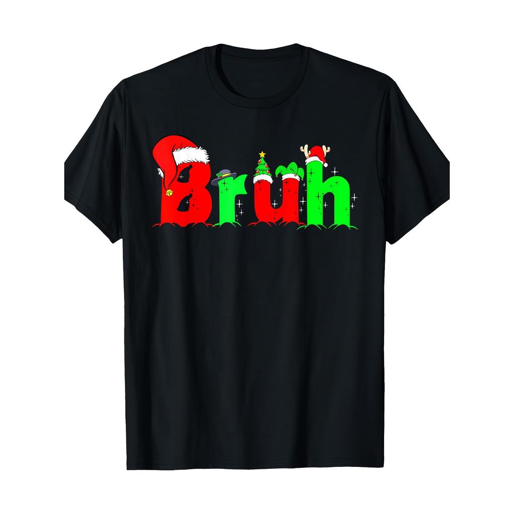 Funny Bruh Christmas Tshirt Graphic Xmas Party Cotton Crewneck Holiday Tee Gift For Men Teens