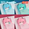 Cute Hatsune Miku Diy Keycaps Anime Personality Cross Axis Pbt Mechanical Keyboard Keycap Cartoon Resin Keycaps Decoration Gifts