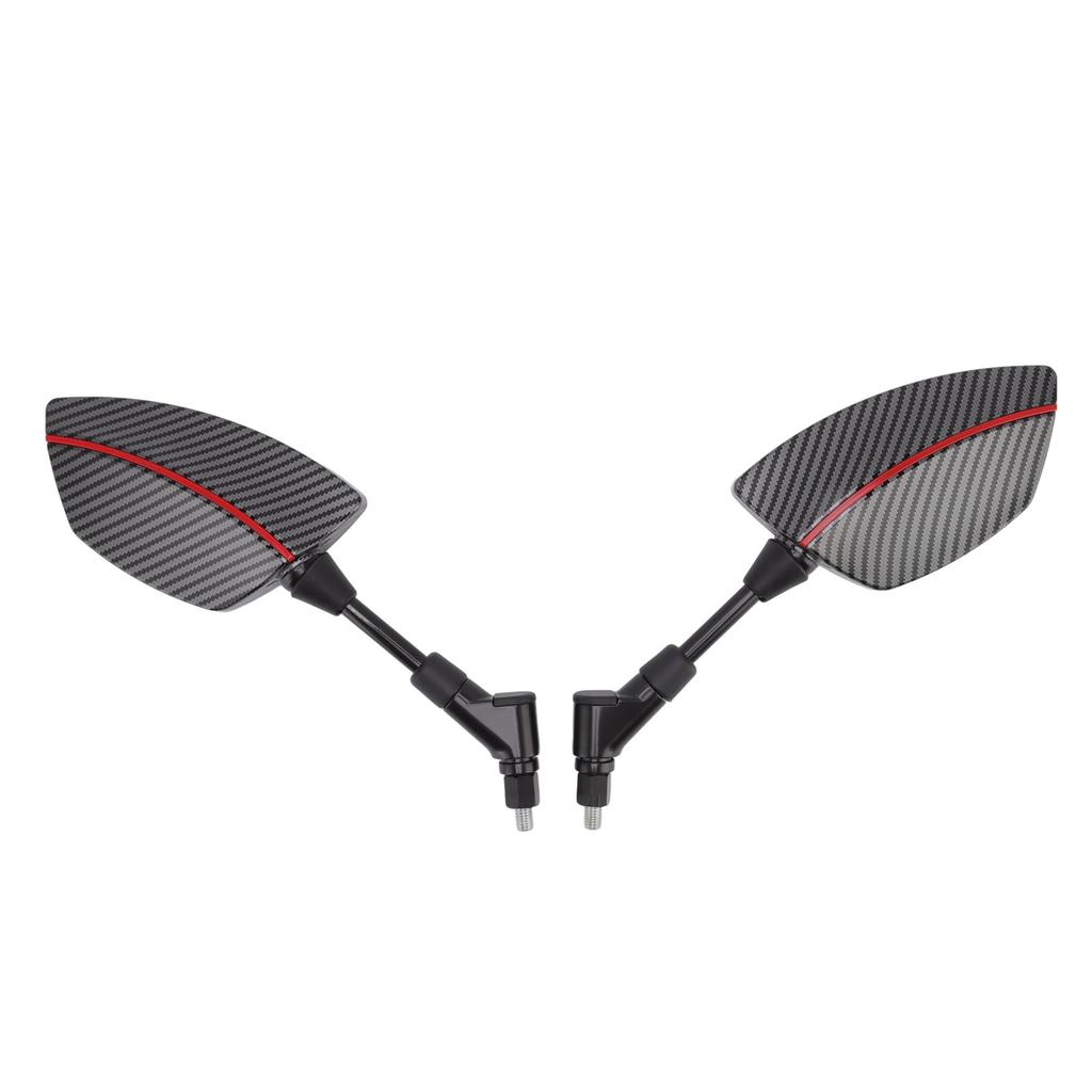 Pair Motorcycle Rear View Mirror 360 Degree Rotation Convex Glass Universal for Scooters ATVs with 8mm Base