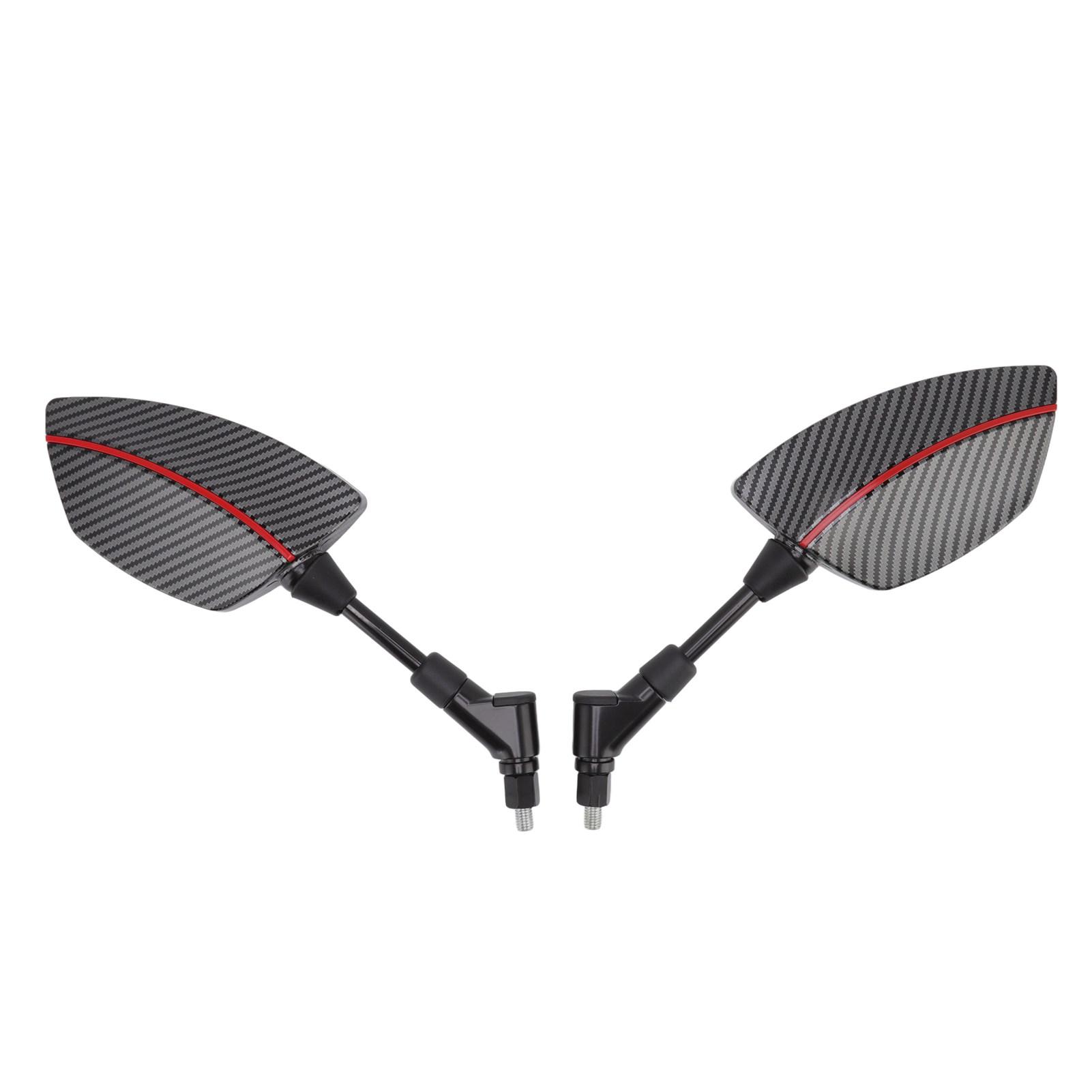 

Pair Motorcycle Rear View Mirror 360 Degree Rotation Convex Glass Universal for Scooters ATVs with 8mm Base червоний