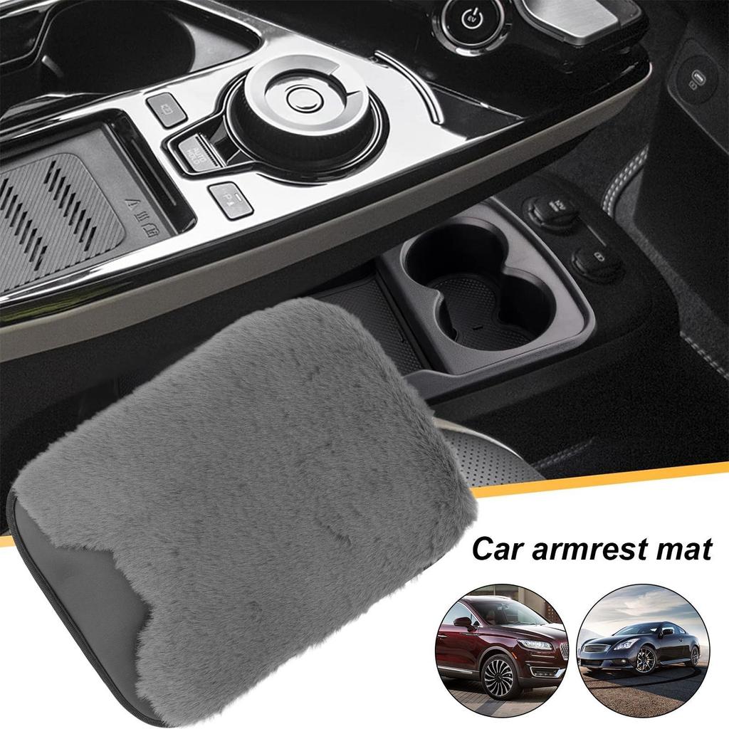 Car Armrest Cover Center Console Plush Protective Pad Arm Rest Cushion For Car For Truck Interior Vehicle Women Men Office Chair