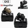 Tactical  G33 G43 G45 Sight Fixed 3X 5X Magnifier Scope with Quick Disassembly and Flipping for Airsoft Hunting Collimator