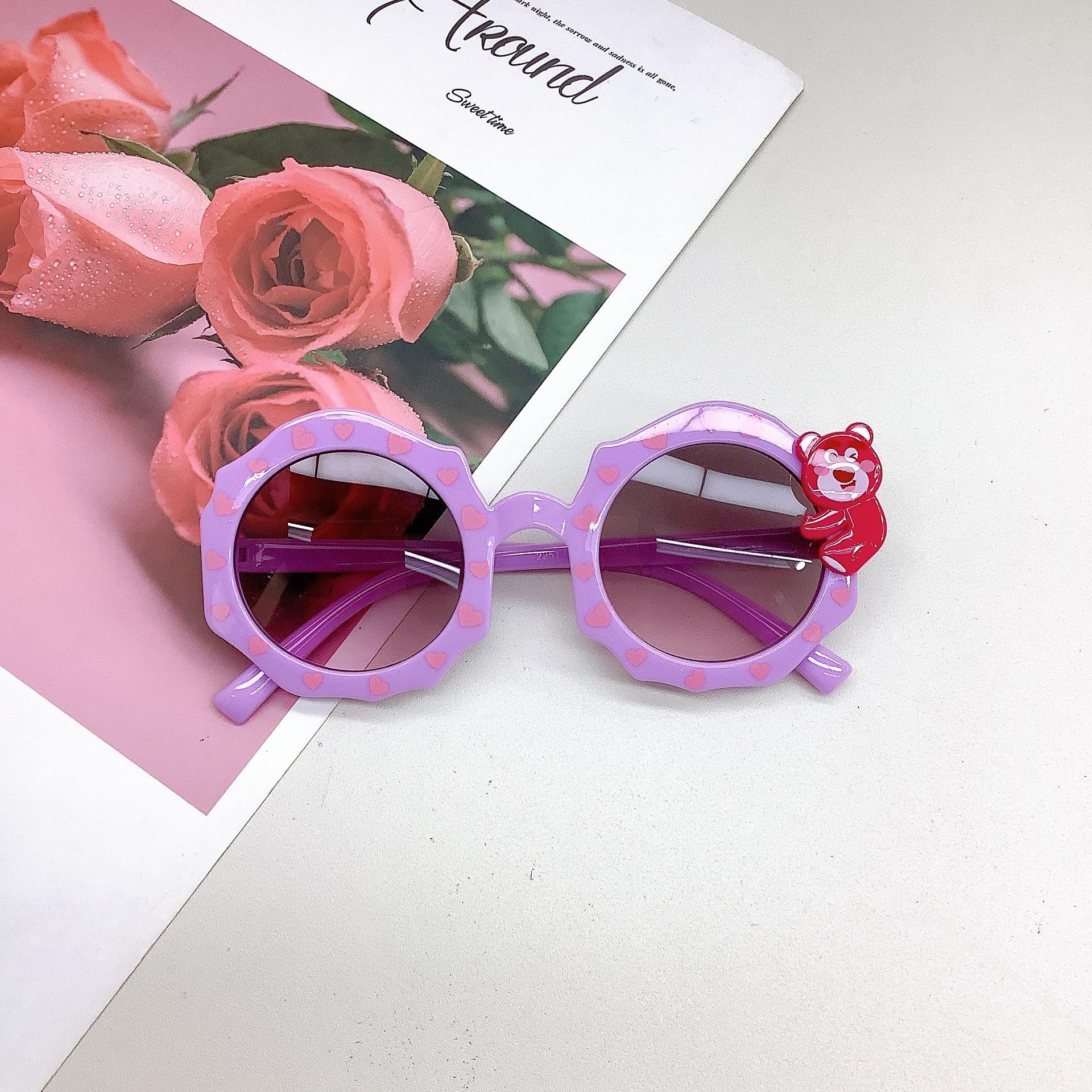 

Детские милые солнцезащитные очки с изображением медведя из мультфильма, вогнутая форма, детские солнцезащитные очки, солнцезащитный крем, детские очки