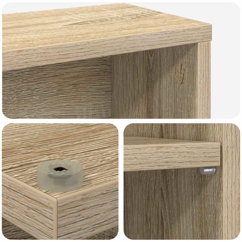 CD Shelf Sonoma Oak 65 X 23.5 X 175 Cm Engineered Wood
