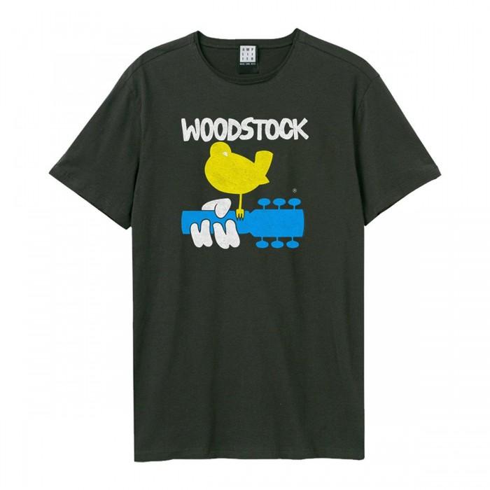 Amplified Unisex Adult Peace and Love Woodstock T-Shirt L charbon de bois