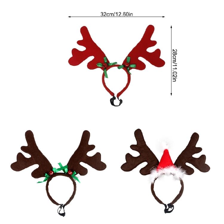 Holiday Pet Headpiece Reindeers Style Soft Ear Regulable Dog Accessory For Christmas Photography