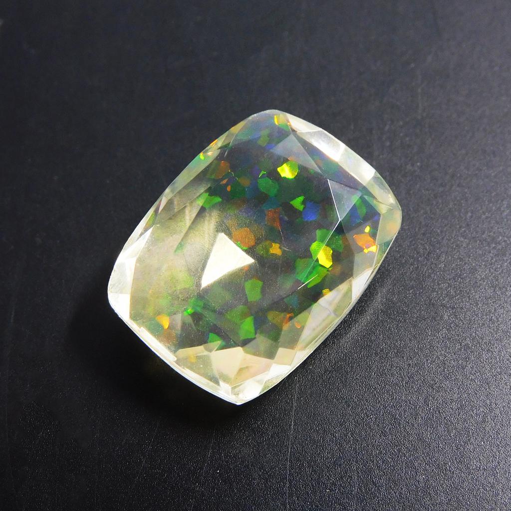 13.55 Ct Lab Created Opal Cushion Certified Fabulous Loose Gemstone