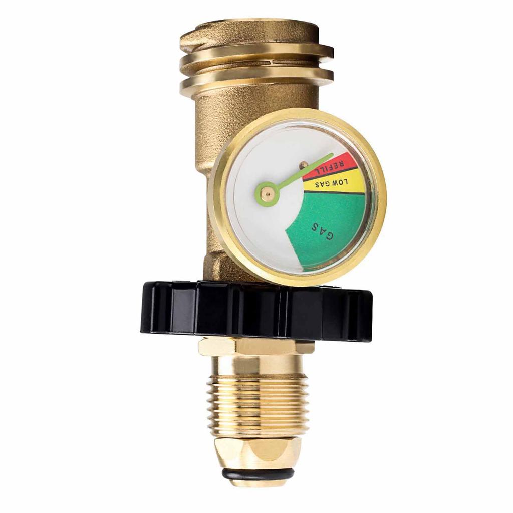 Propane Tank Gauge Adapter Level Indicator Universal Brass Fittings Convert POL To QCC1 Type 1