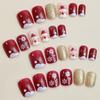 Cross-Border Christmas Nail Art: Cute Santa Claus & Snowflake Press-On Nails, Short Square Tips.