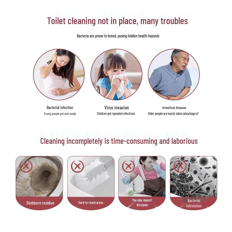 Bathroom Toilet Cleaner - Descaling, Deodorizing, Whitening, Stain Removal, Bactericidal Fragrance Bubbles