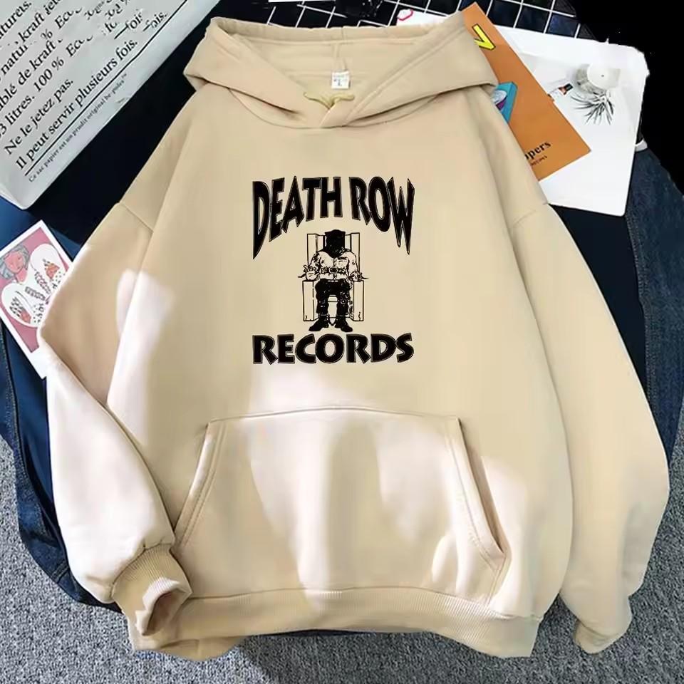 Death Row Records Men's Hoodie High-Quality Aesthetic Pattern Hip-Hop Autumn Winter Casual Sportswear for Boys