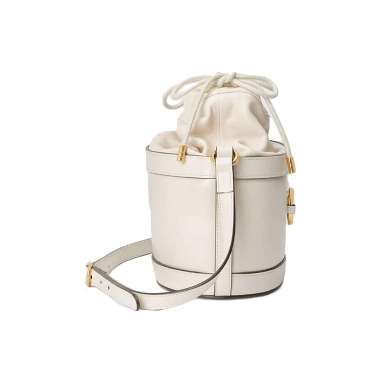 GUCCI Horsebit 1955 Leather Bucket Bag, Shoulder Bag, Crossbody Bag Women's White 602118-1DBLG-9022