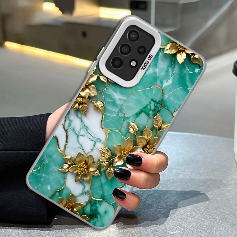 

Phone Case for Samsung Galaxy A15 A25 A52 A72 A51 A71 4G A73 A55 A54 A53 A52s 5G Silicone Soft Flower Marble Galaxy A54 5G