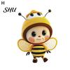 Bee Themed Hanging Decor Acrylic Decoration Single Side Printed Little Ornament Home Car Rearview Mirror Keychain Pendant Birthday Gift Portable
