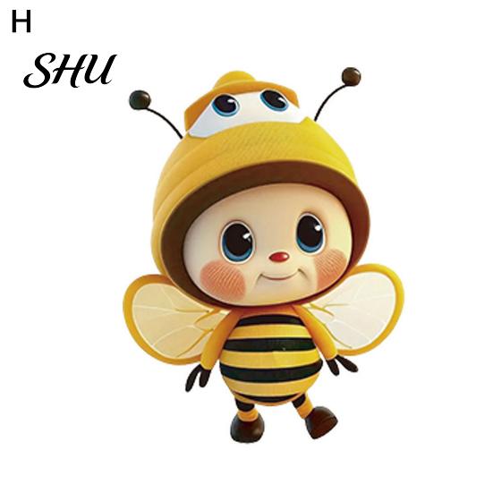 Bee Themed Hanging Decor Acrylic Decoration Single Side Printed Little Ornament Home Car Rearview Mirror Keychain Pendant Birthday Gift Portable