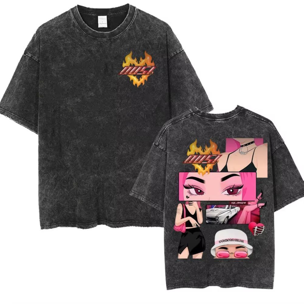 Rapper Omar Courtz Primera Musa World Tour T Shirts Men Women Fashion Gothic Hip Hop T-shirt Vintage Washed Short Sleeve T-shirt