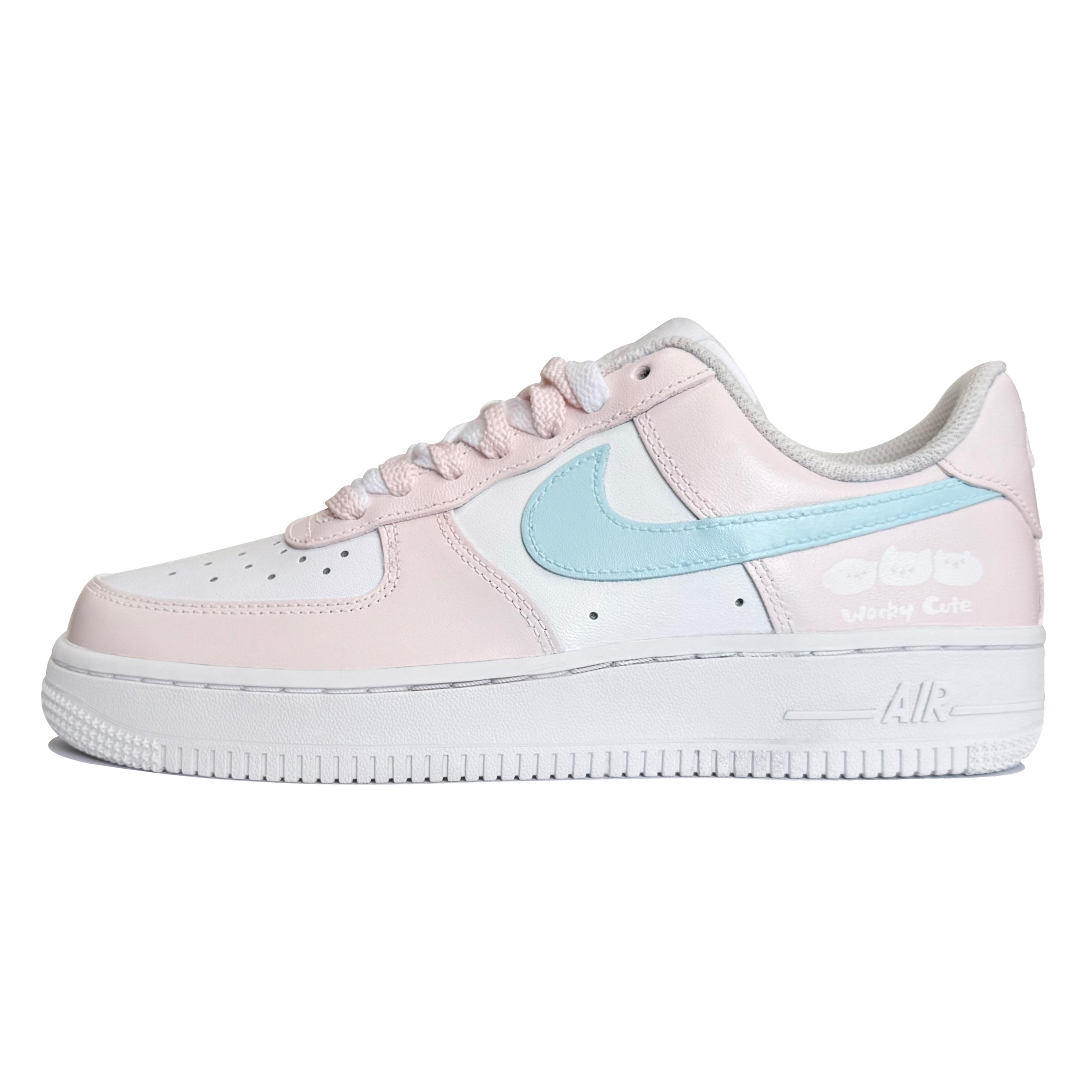 

Nike Air Force 1 Moon Mail, Plush Poppo Cushioning Low top Skateboard Shoes Women s Pink Blue White DD8959-100(TeamK-) 38
