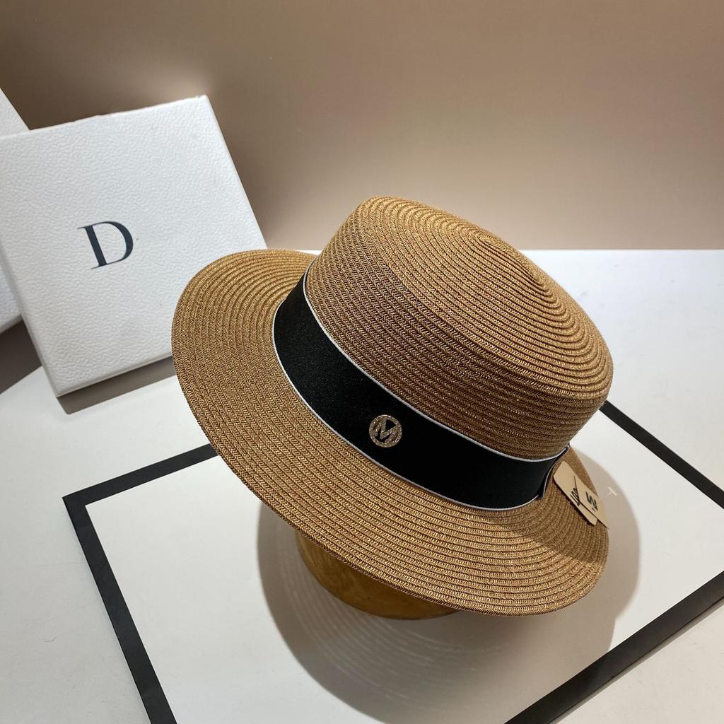 Summer UV-proof Straw Hat, High-quality Fine Grass Shading Flat Top Top Hat, Outdoor Versatile Beach Hat