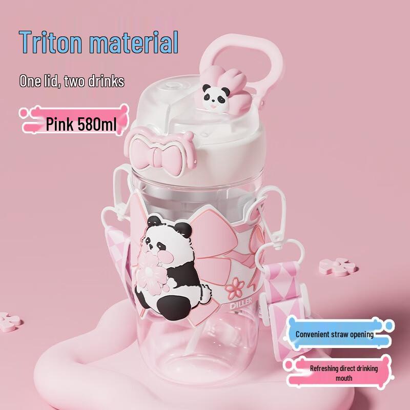 Diller Cherry Blossom Tritan Dual-Drink Water Bottle