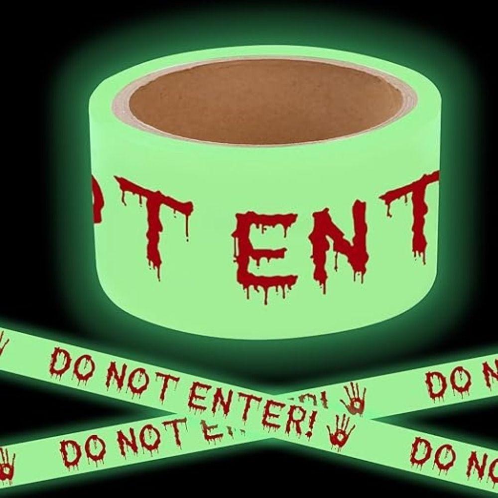 Glow In The Dark Halloween Caution Tape Scary Design Halloween Decoration Tape Halloween Party