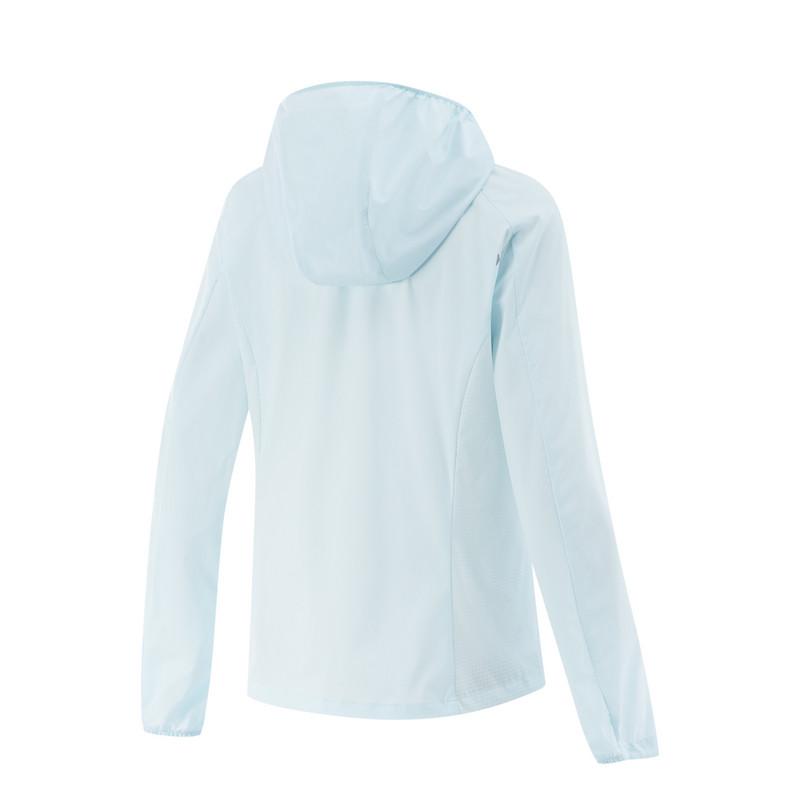 Li Ning Running Jacket Hooded Sports Windbreaker Women outerwear Light-Sky-Blue AFDV520-2