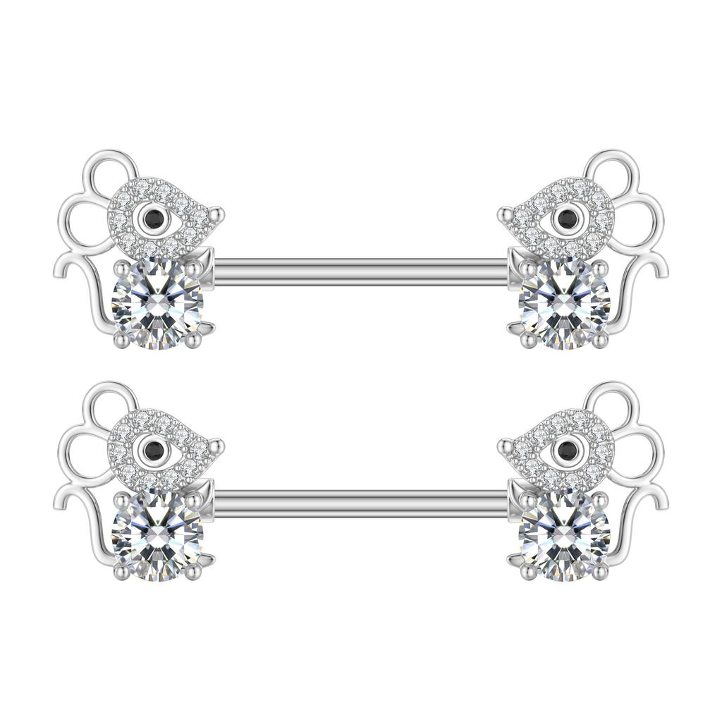 2pcs 316L Steel Maple Leaf Nipple Rings Barbell Butterfly Wing Shield Piercing for Women Girls Sexy Nipple Piercing Body Jewelry