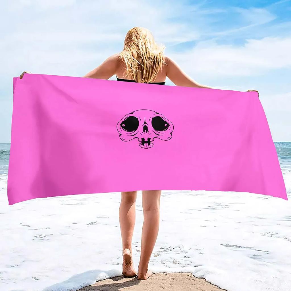 Microfiber Beach Towel Skull Beach Towel Blanket,Sand Proof Swimming Bath Pool Towel for Travel Camping Yoga Sport,Oversized