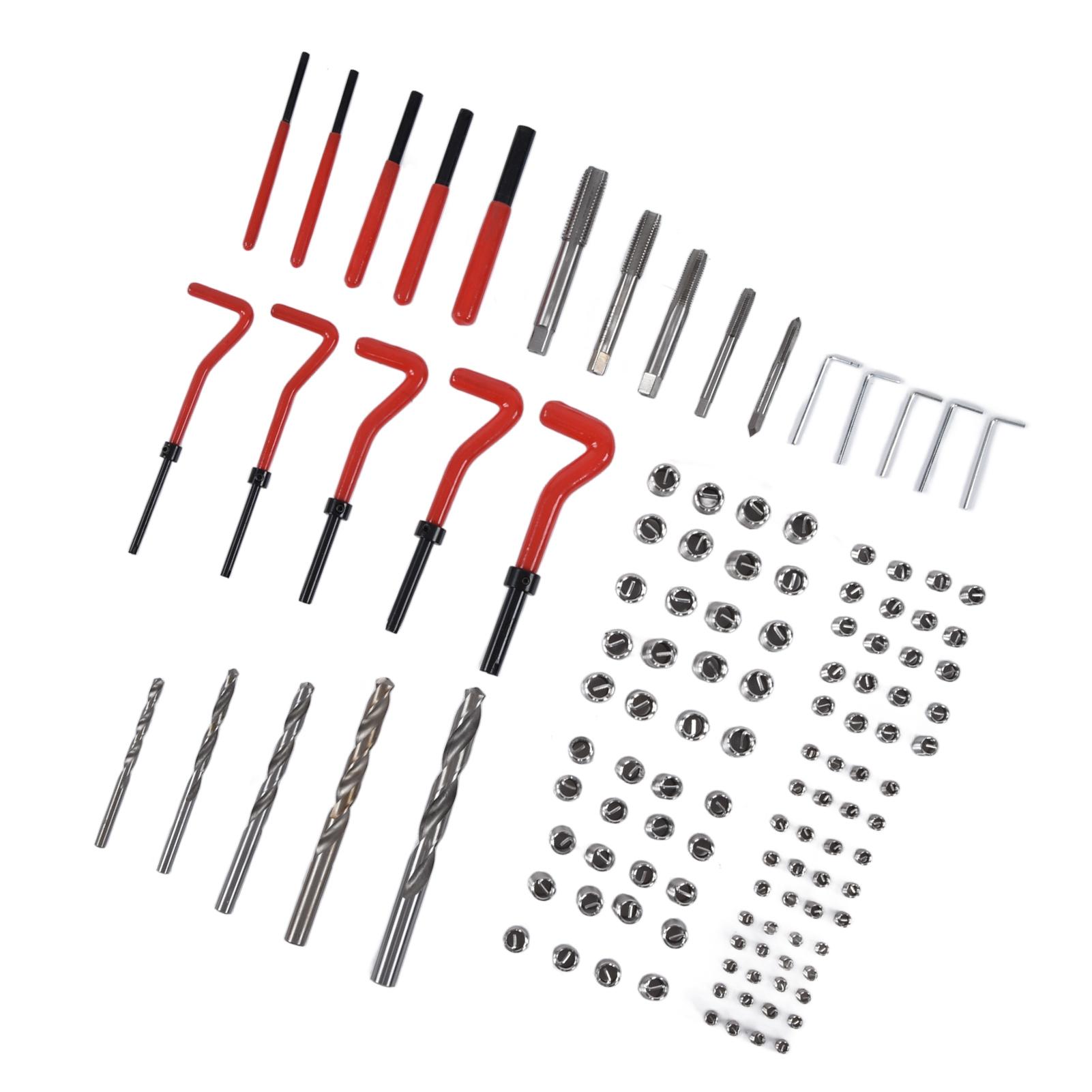 

Набор для ремонта резьбы 125 шт. Инструмент для восстановления гаечный ключ спиральное сверло набор M5 M6 M8 M10 M12