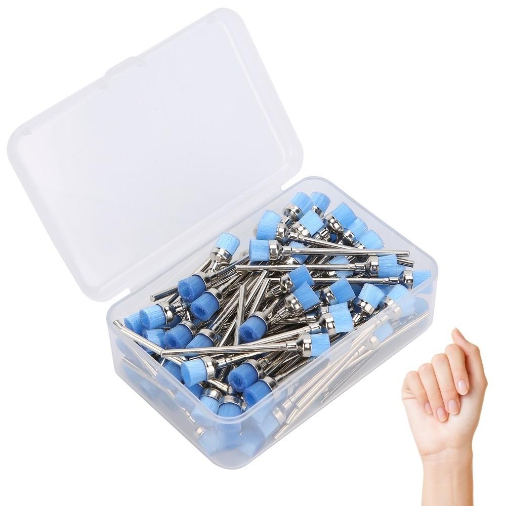100pcs Stainless Steel Stainless Steel Nail Dust Cleaner Brush  For Salon Use