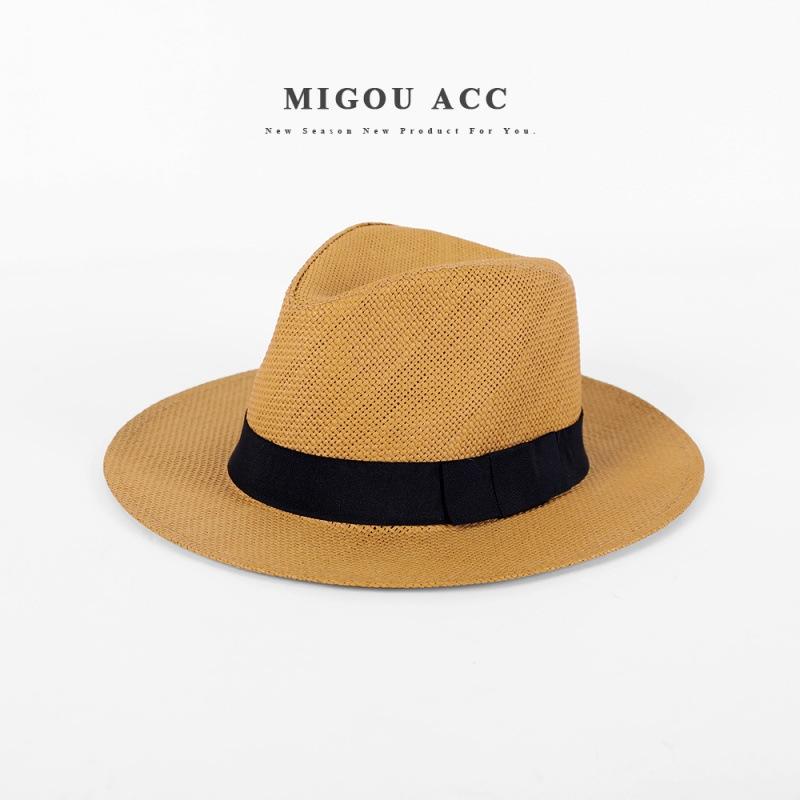 Panama straw hat summer men's tide travel vacation beach hat sun protection men's sun hat gentleman's top hat