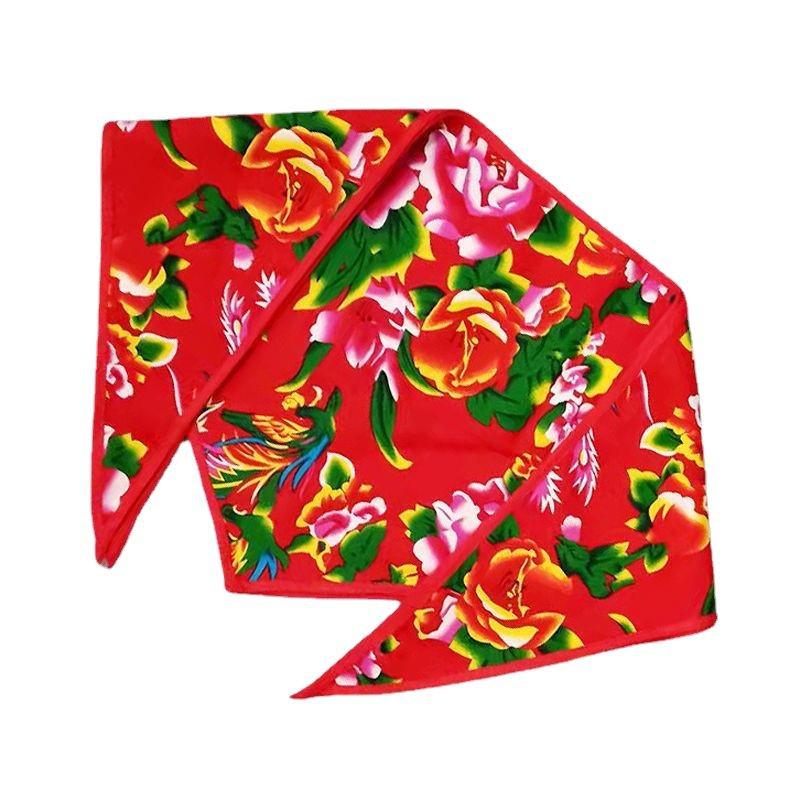 Nordöstliches ethnisches florales Bandana: Dreieckstuch für Errenzhuan Hip Hop-Aufführung