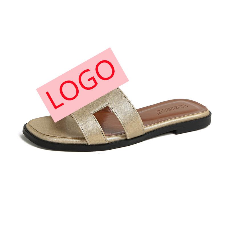 

Жіночі домашні капці верхній одяг новий ins трендові літні з візерунком овечок круті капці модні пляжні на пласкій підошві універсальні слово 43 золотий