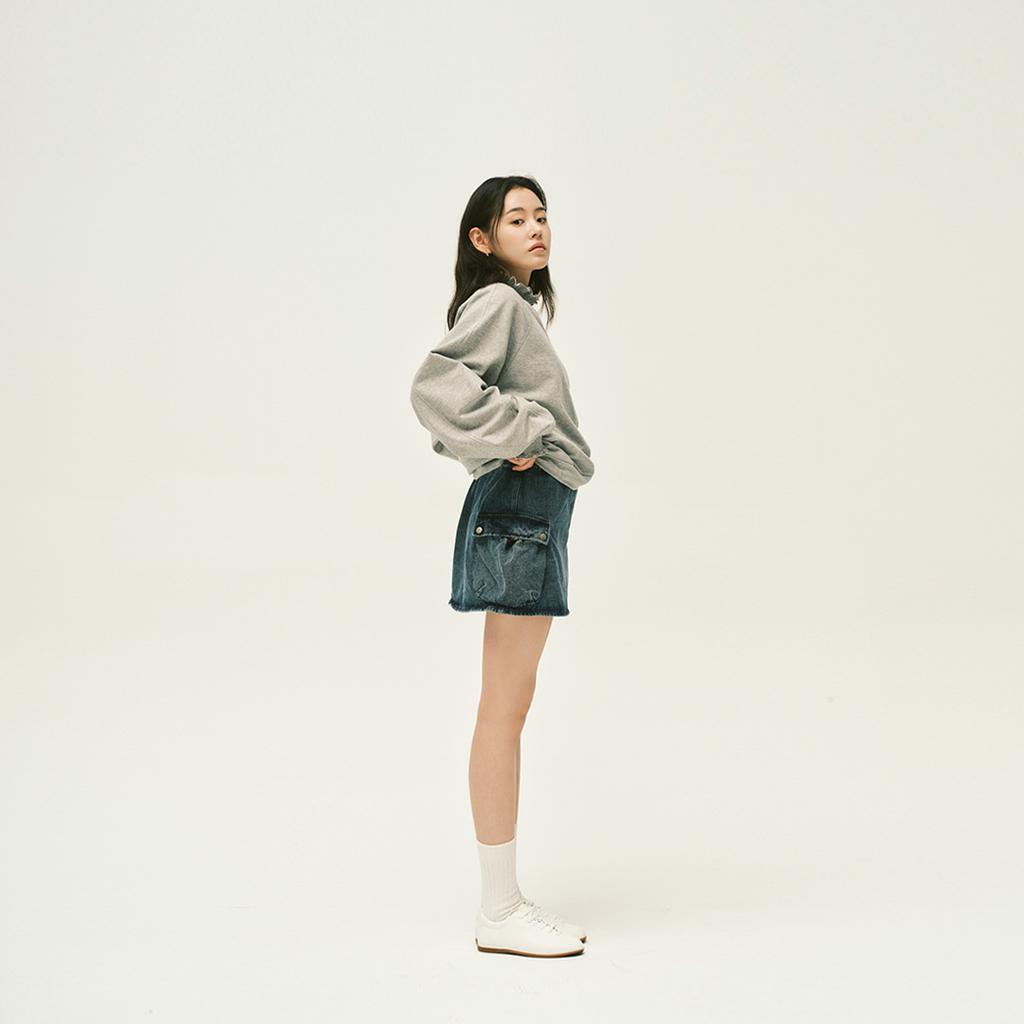 LEJU Denim Cargo Skirt - Blue