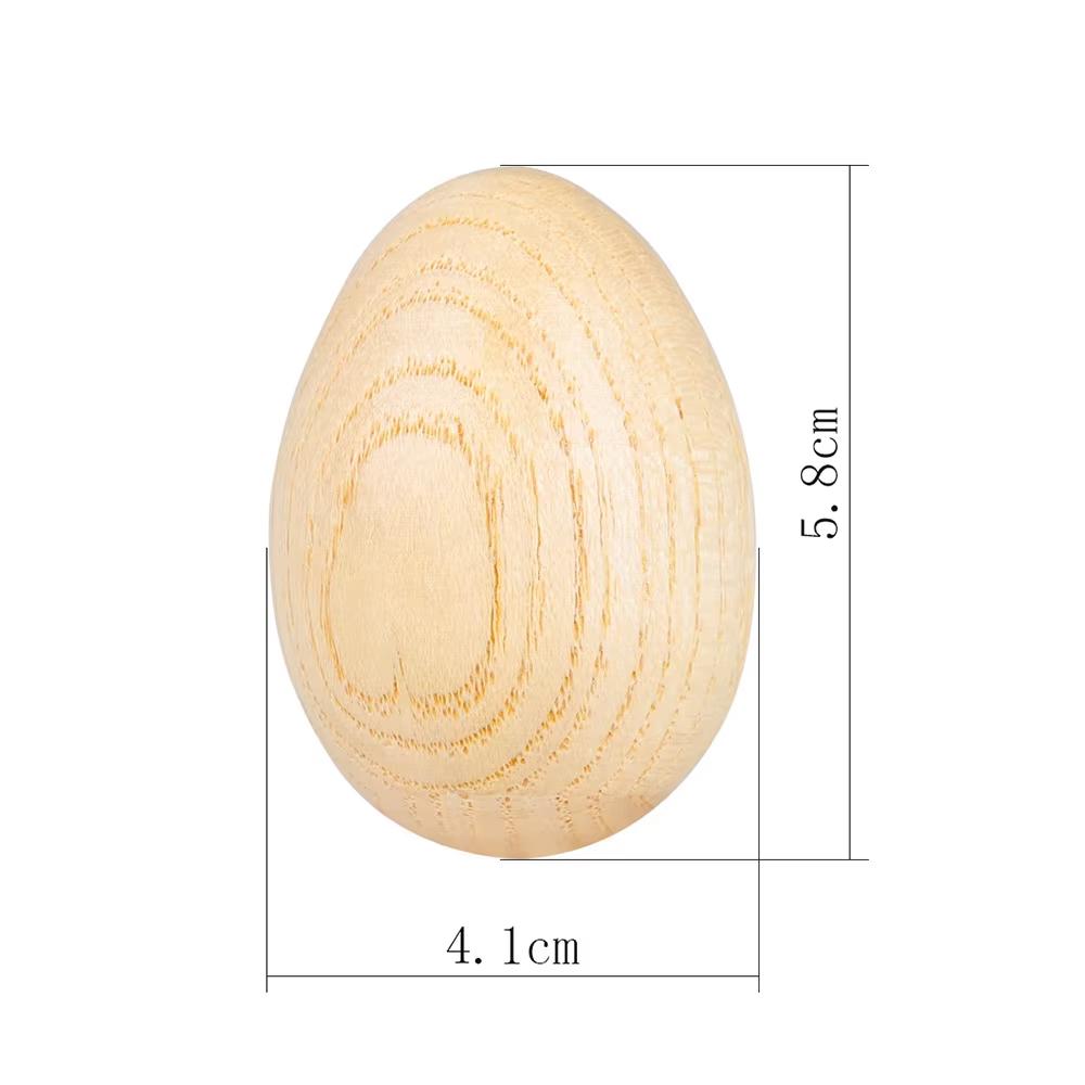 2PCS Beige Wooden Rhythm Egg Shakers Percussion Musical Instruments for Kids Educational Toy