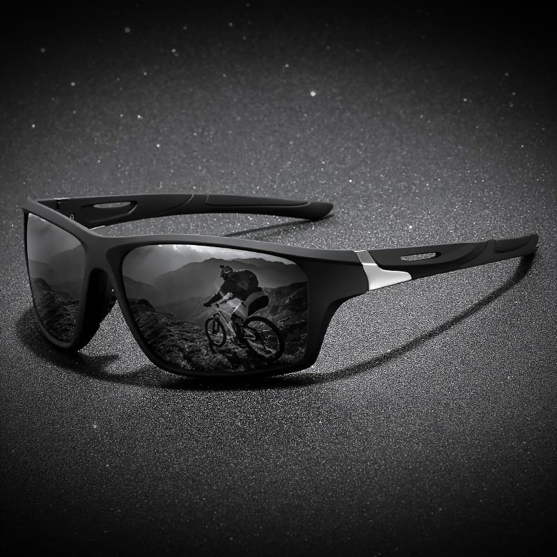 Polarized Sports Sunglasses for Men, High-Quality TAC Lens & PC Frame, Full Rim, UV Protection, Alloy Decorative, for Climbing