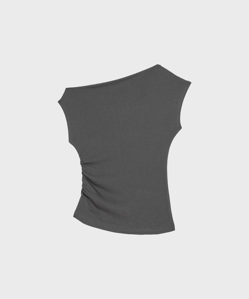 Alkialka Studded Draped Top (Charcoal)