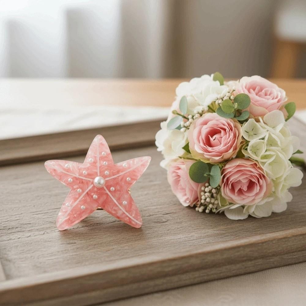 Sweet Fish Hair Claw Starfish Acetic Acid Hair Claw Creative Conch Shark Clip  Daily