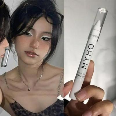 Sombra para Olhos Matte Glitter Caneta Iluminadora Sombra de Bicho do Seda Longa Duração à Prova d'Água Brilhante Perolada Maquiagem Feminina, 01 Branco Matte