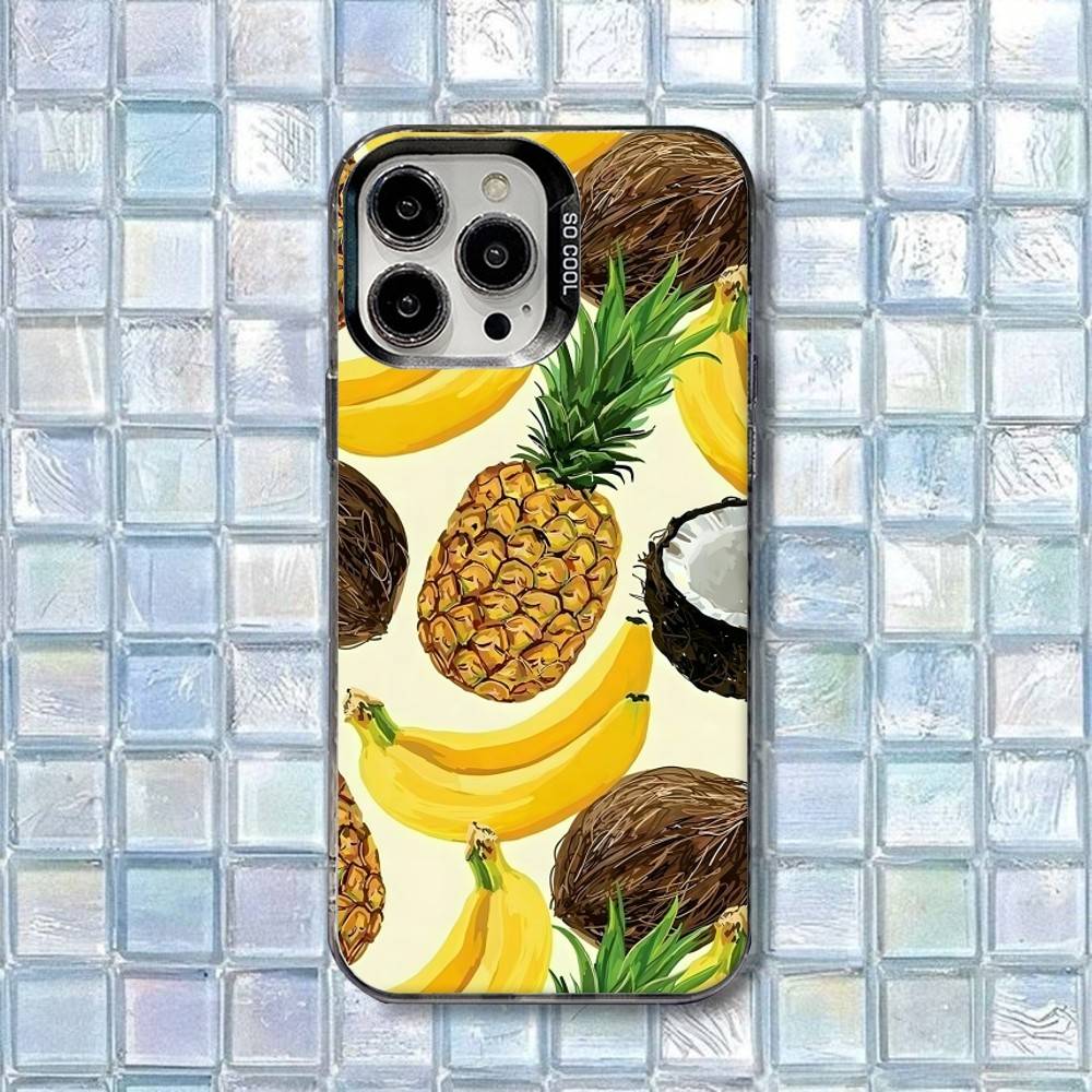 

Pineapple Summer Friut Phone Case For iPhone 17,16,15,14,13,12,11,Air,X,XR,Pro,Max,Plus Protect Plating iPhone16promax