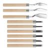 9-Piece Wooden Handle Linoleum Carving Kit For Printmaking & Stamping Cutting Linoleum Cutter Hand Tool Set