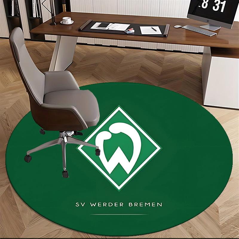 SV Werder Bremen, Tappetino Sedia Logo Squadra di Calcio Tappeto Rotondo Tappeto per Ufficio, Lavabile in Lavatrice, Antiscivolo, Adatto per Soggiorni, Camere da Letto