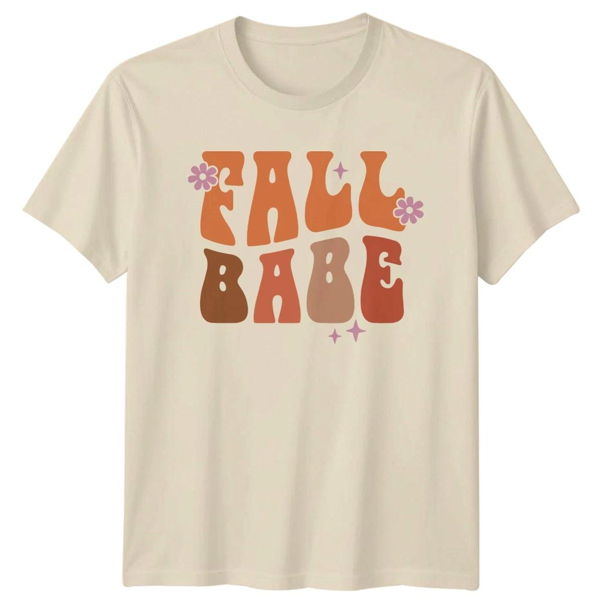 Fall Babe Womens T-Shirt Retro Groovy Style Autumn Season Gift For Her XS