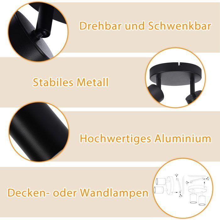 Spot de plafond - NETTLIFE - 2 feux - GU10 - Orientable 330° - Métal noir