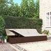 Vidaxl Folding Garden Bed With Cushions, Poly Rattan, Brown