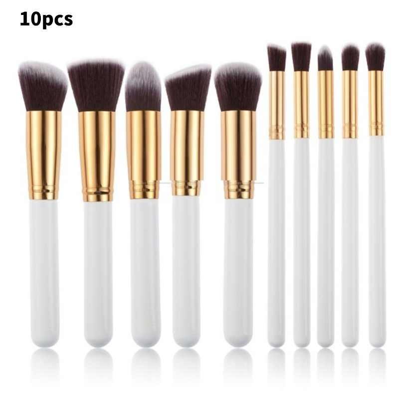 

Набор кистей для макияжа разных цветов для тональной основы, макияжа глаз, инструмент для бровей White Gold